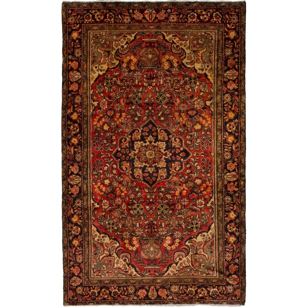 eCarpetGallery Hand-knotted Borchelu Red Wool Rug - 4'10 x 8'4