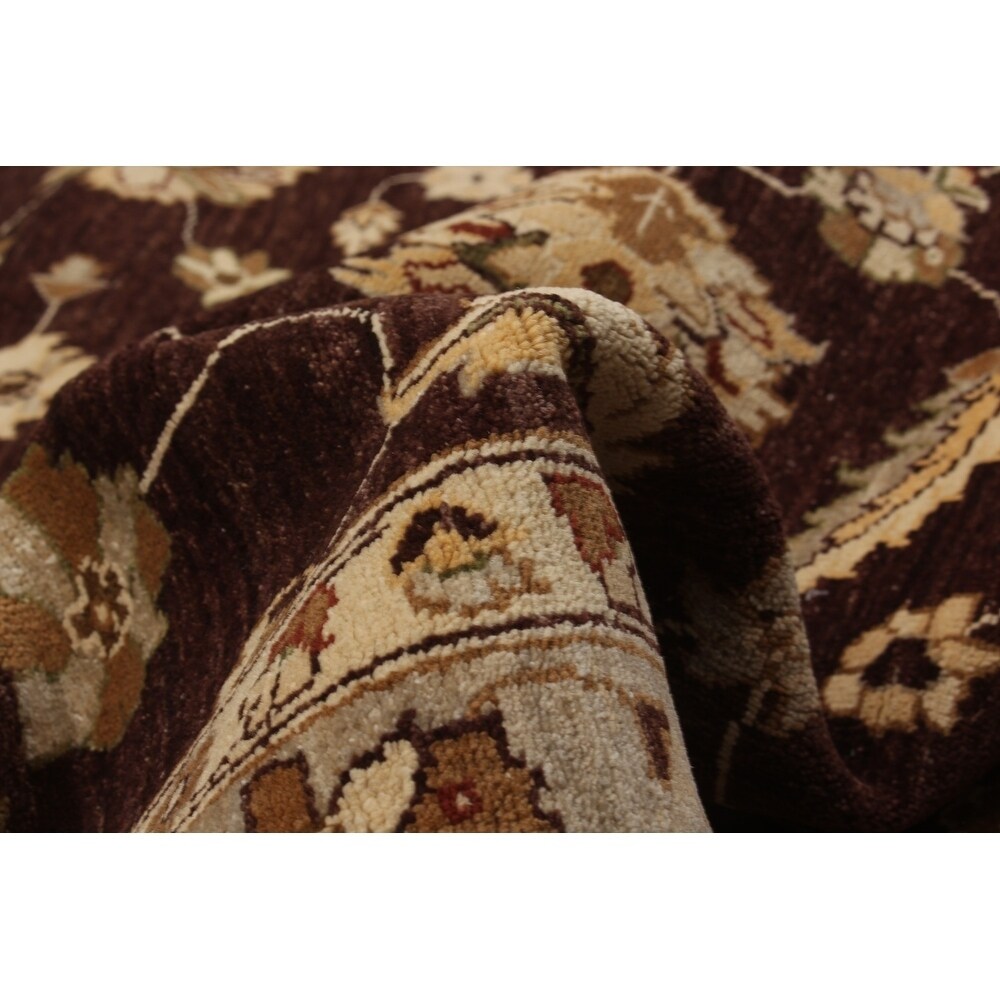 eCarpetGallery Hand-knotted Chobi Finest Dark Brown Wool Rug - 6'6 x 9'7