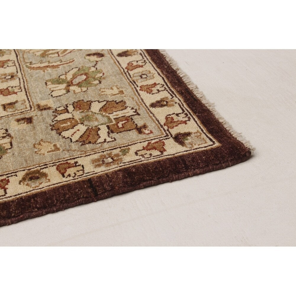 eCarpetGallery Hand-knotted Chobi Finest Dark Brown Wool Rug - 6'6 x 9'7