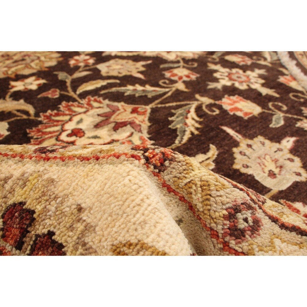 Hand-knotted Chobi Finest Brown Wool Rug ECARPETGALLERY - 8'0 x 8'0