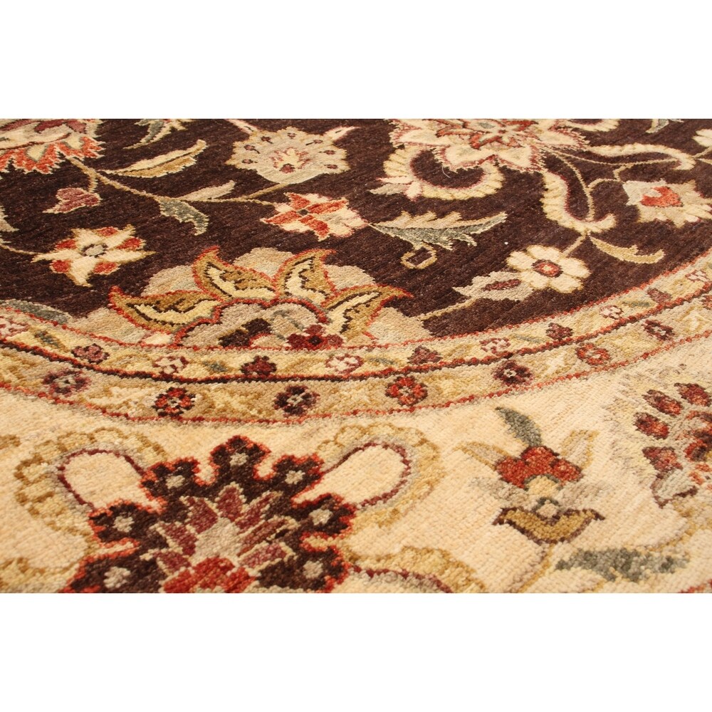 Hand-knotted Chobi Finest Brown Wool Rug ECARPETGALLERY - 8'0 x 8'0