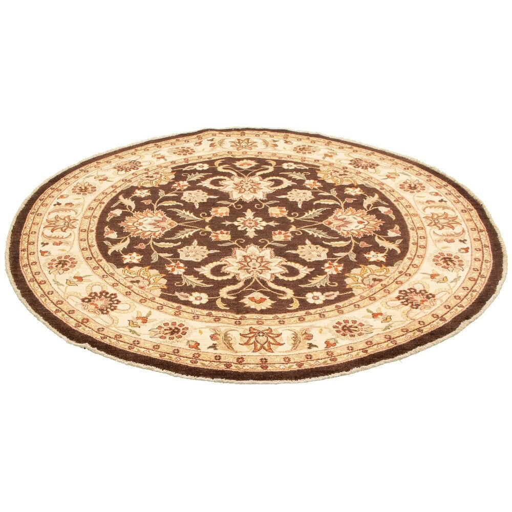 Hand-knotted Chobi Finest Brown Wool Rug ECARPETGALLERY - 8'0 x 8'0