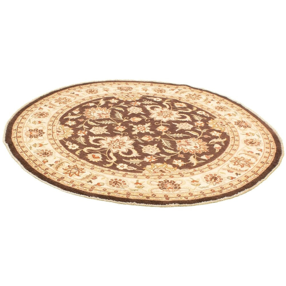 Hand-knotted Chobi Finest Brown Wool Rug ECARPETGALLERY - 8'0 x 8'0