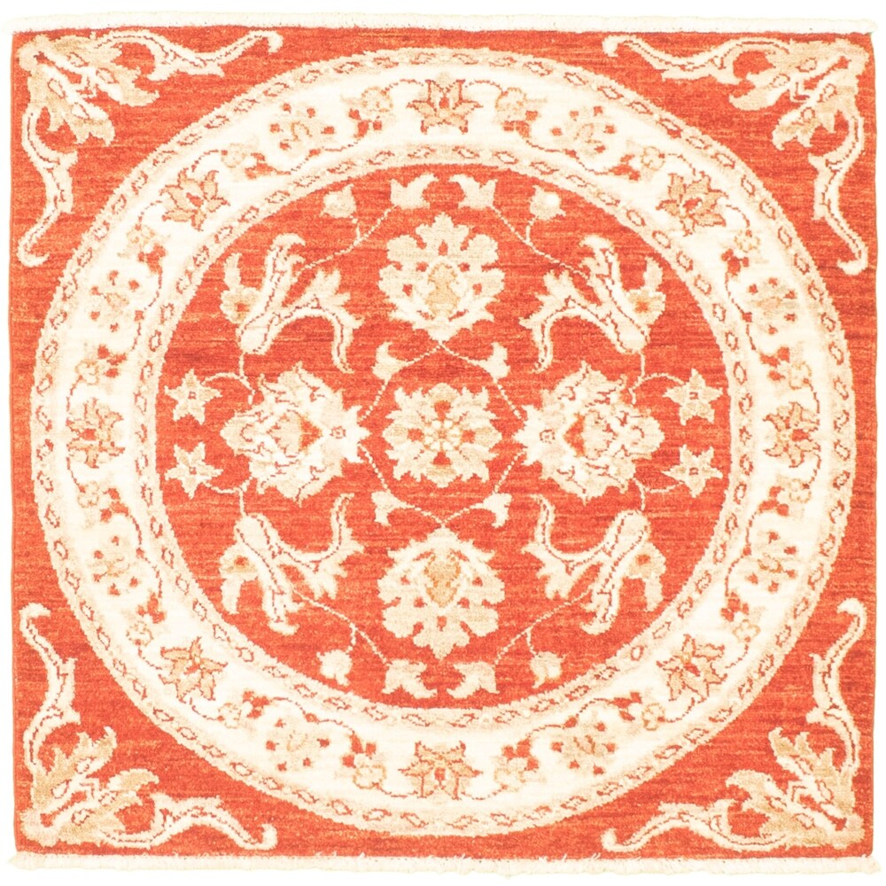 Hand-knotted Chobi Finest Red Wool Rug ECARPETGALLERY - 3'1 x 3'3