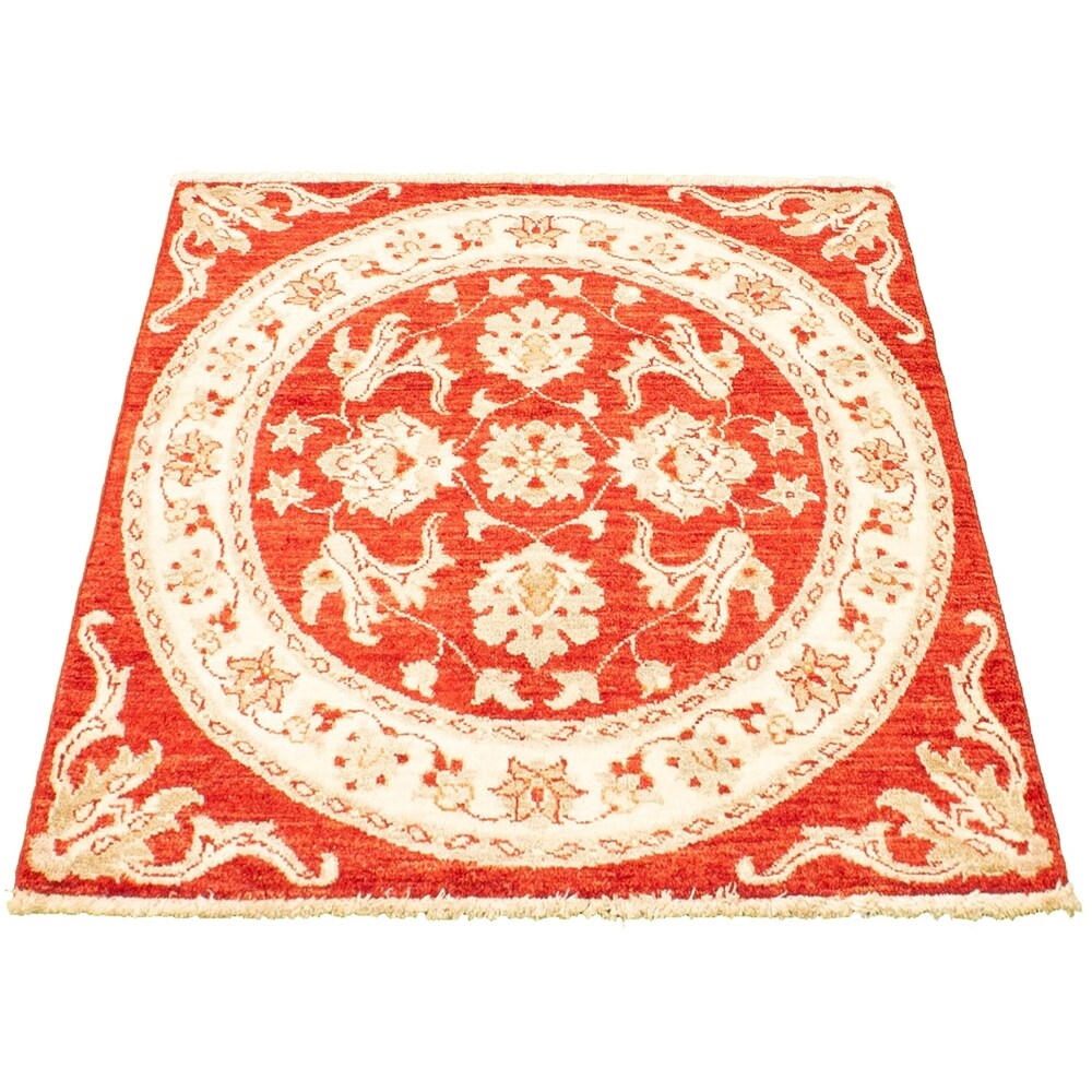 Hand-knotted Chobi Finest Red Wool Rug ECARPETGALLERY - 3'1 x 3'3