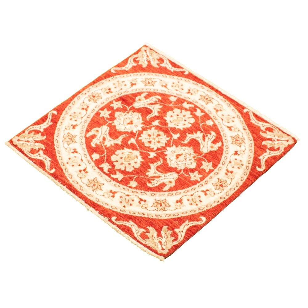Hand-knotted Chobi Finest Red Wool Rug ECARPETGALLERY - 3'1 x 3'3
