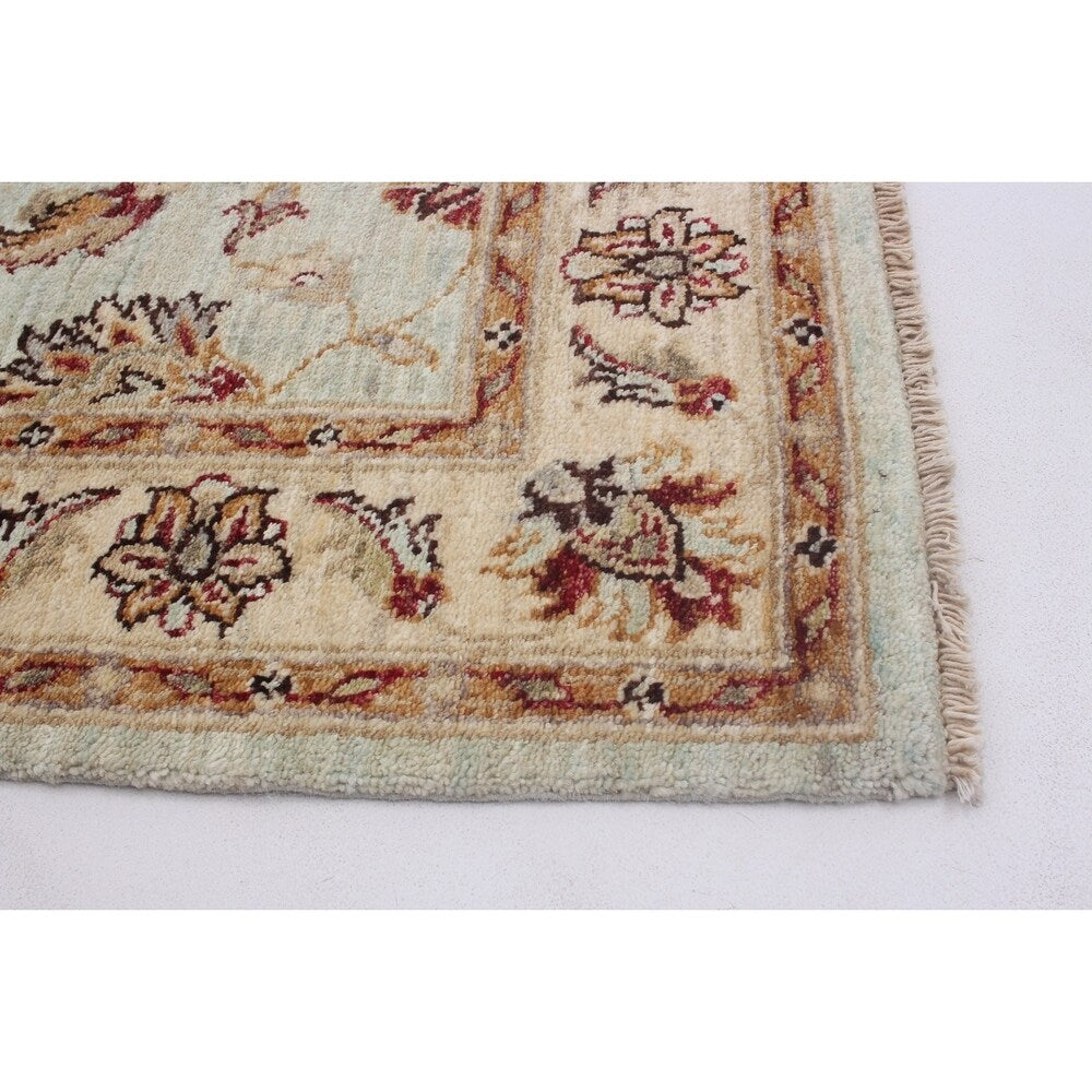 eCarpetGallery Hand-knotted Chobi Twisted Cream Wool Rug - 4'1 x 6'4