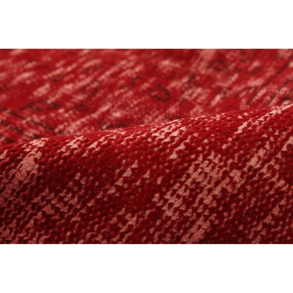 Hand-knotted Color Transition Red Wool Rug - 6'0 x 9'10/6'0" x 9'10"