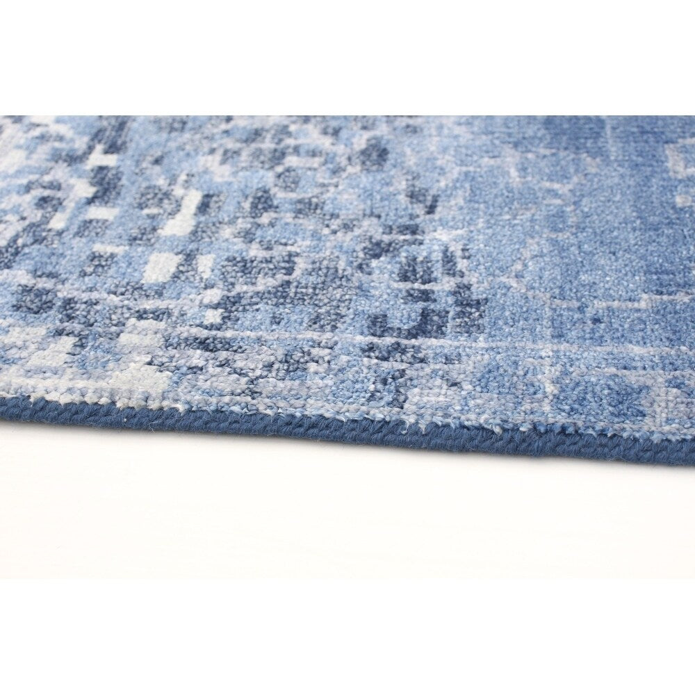 Hand-knotted Color transition Slate Blue Rug - 5'4" x 7'7"/5'4 x 7'7