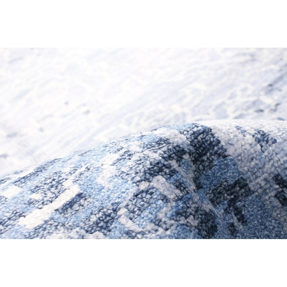 Hand-knotted Color transition Slate Blue Rug - 5'4" x 7'7"/5'4 x 7'7
