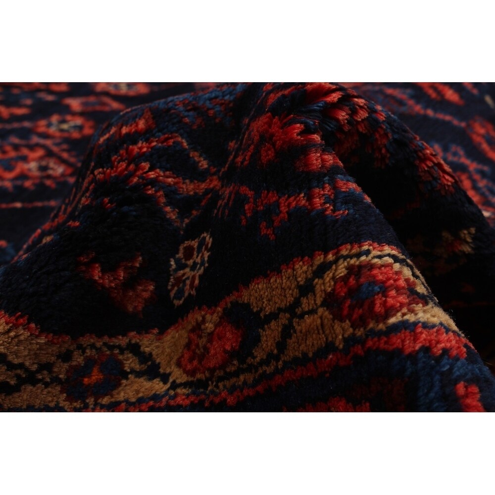 eCarpetGallery Hand-knotted Darjazin Dark Copper, Dark Navy Wool Rug - 4'3 x 6'11