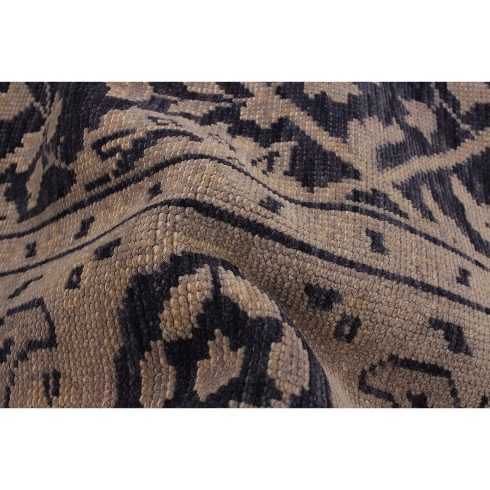 eCarpetGallery Hand-knotted Eternity Dark Navy Wool Rug - 6'0 x 8'11