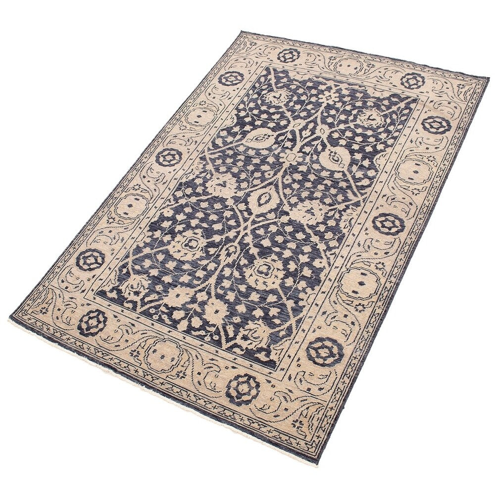 eCarpetGallery Hand-knotted Eternity Dark Navy Wool Rug - 6'0 x 8'11