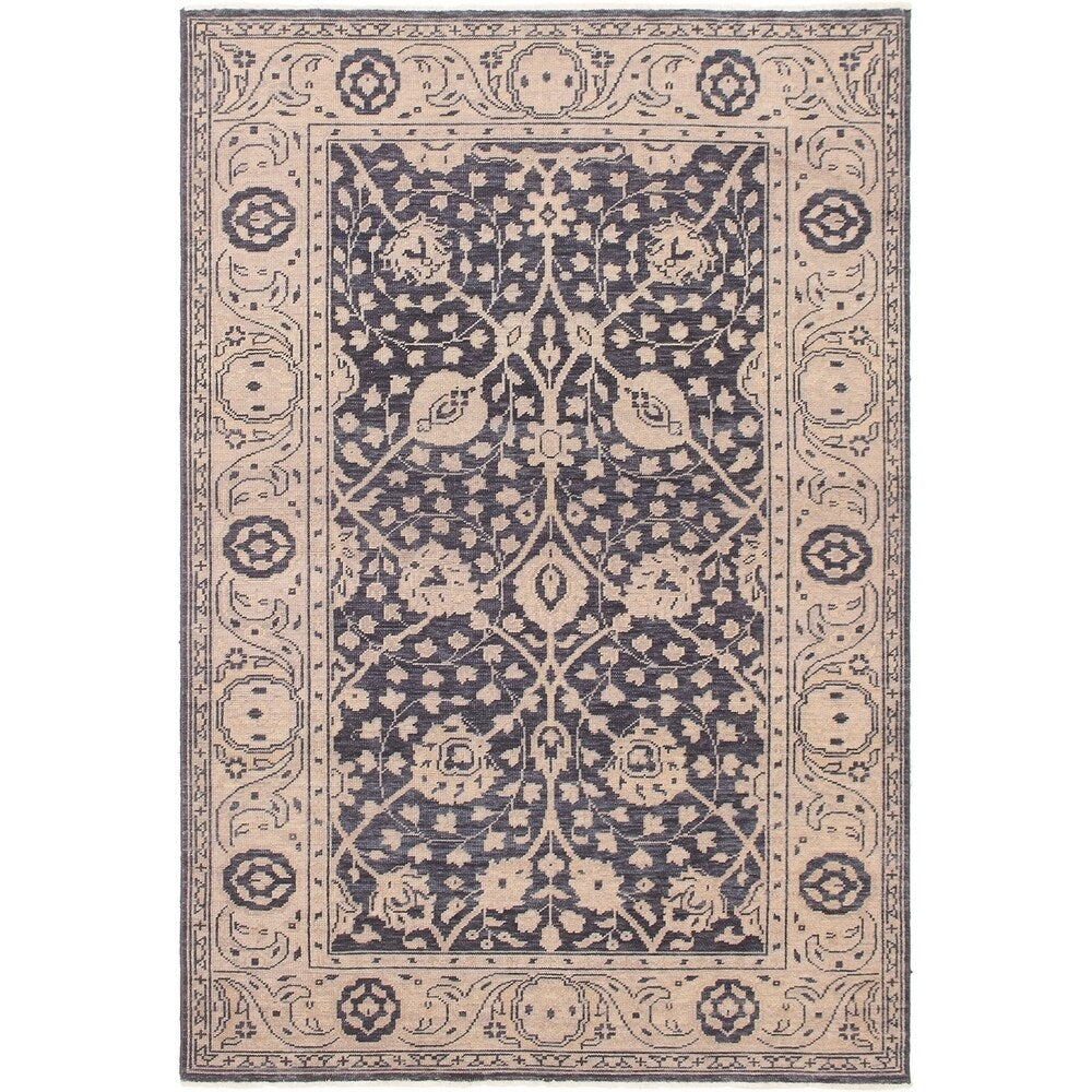 eCarpetGallery Hand-knotted Eternity Dark Navy Wool Rug - 6'0 x 8'11