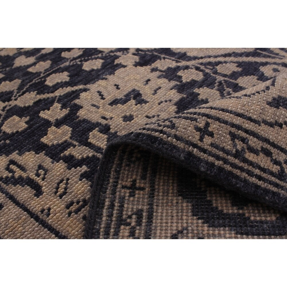 eCarpetGallery Hand-knotted Eternity Dark Navy Wool Rug - 6'0 x 8'11