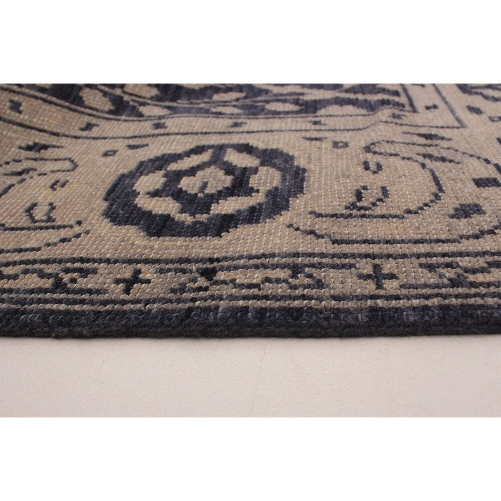 eCarpetGallery Hand-knotted Eternity Dark Navy Wool Rug - 6'0 x 8'11