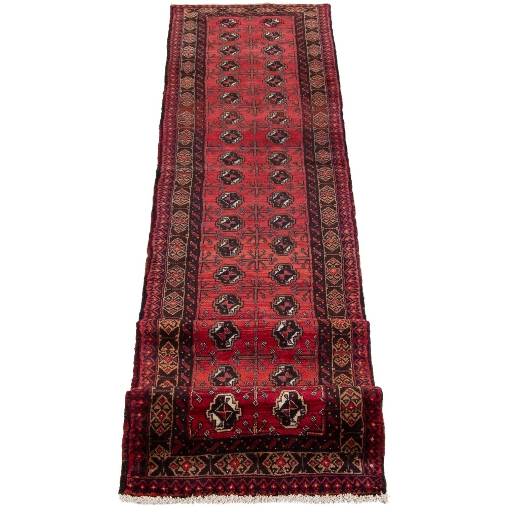 eCarpetGallery Hand-knotted Finest Baluch Red Wool Rug - 2'3 x 12'2