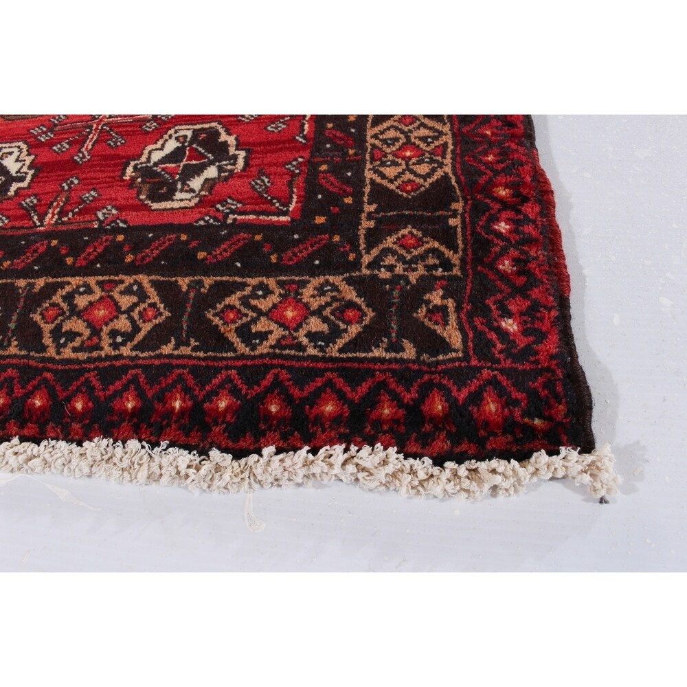 eCarpetGallery Hand-knotted Finest Baluch Red Wool Rug - 2'3 x 12'2