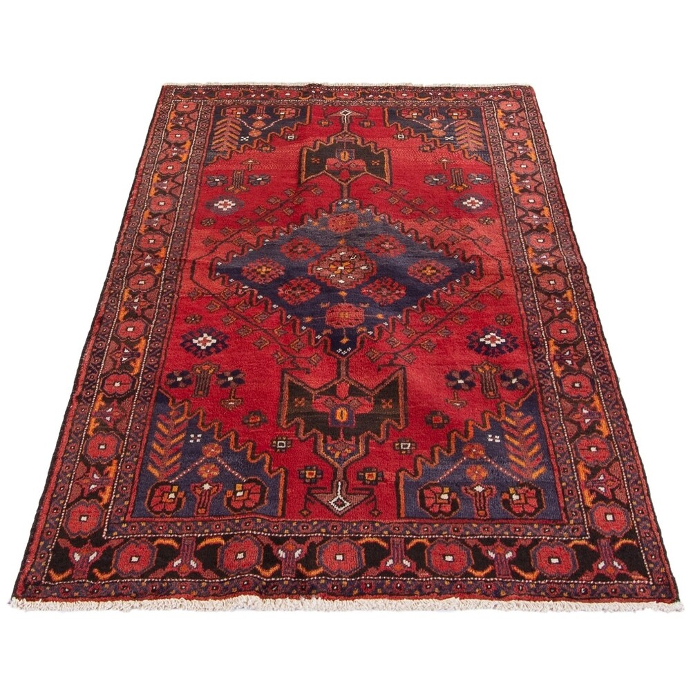 eCarpetGallery Hand-knotted Finest Baluch Red Wool Rug - 4'0 x 6'7