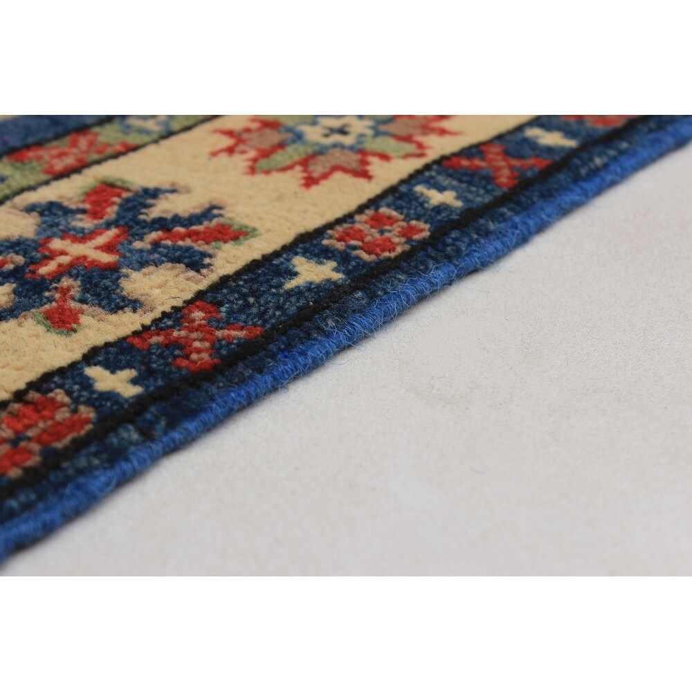 eCarpetGallery Hand-knotted Finest Gazni Blue Wool Rug (2'0 x 5'10) - 2'0 x 5'10