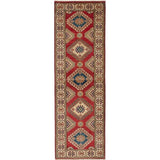 eCarpetGallery Hand-knotted Finest Gazni Cream, Dark Burgundy Wool Rug - 2'9 x 8'9