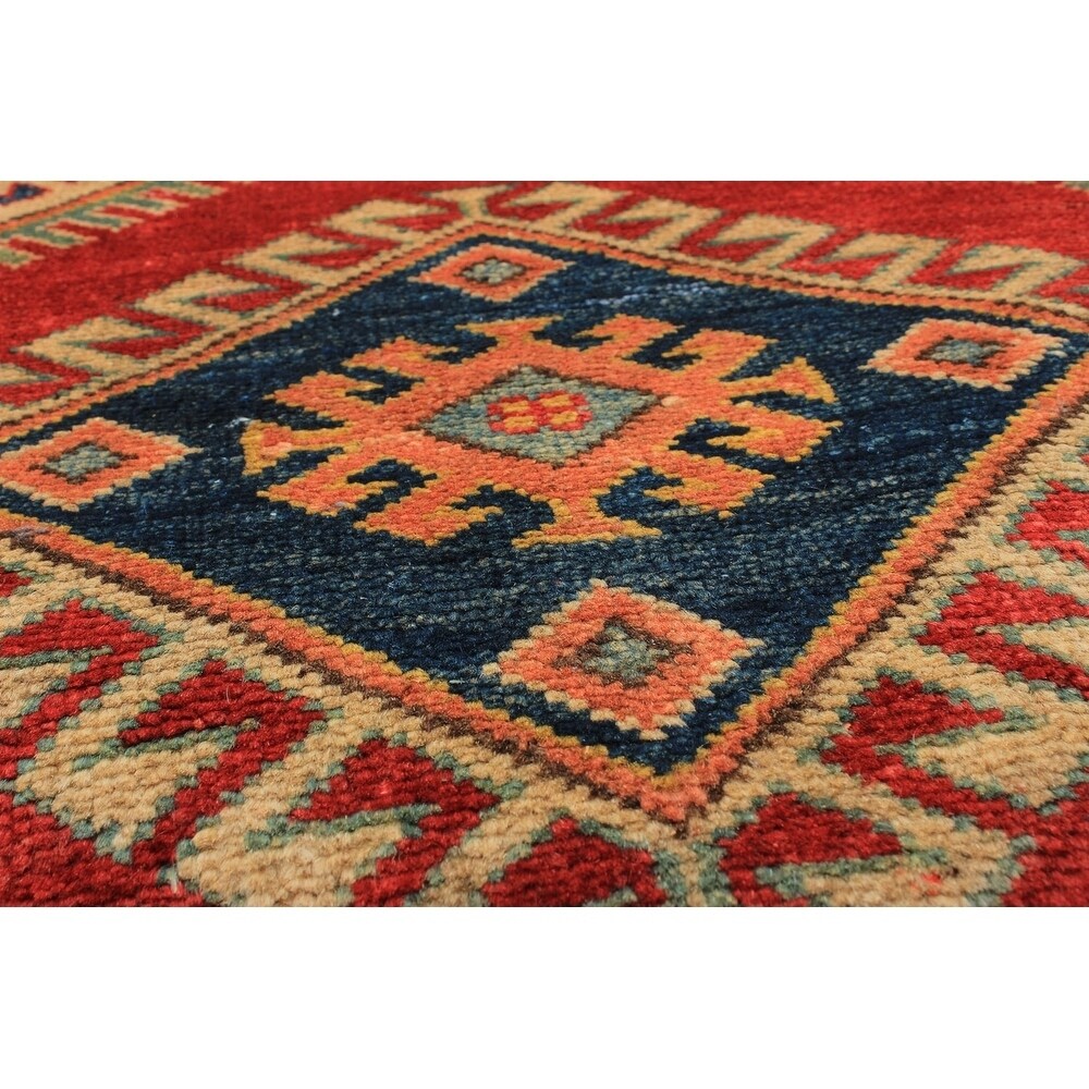 eCarpetGallery Hand-knotted Finest Gazni Cream, Dark Burgundy Wool Rug - 2'9 x 8'9