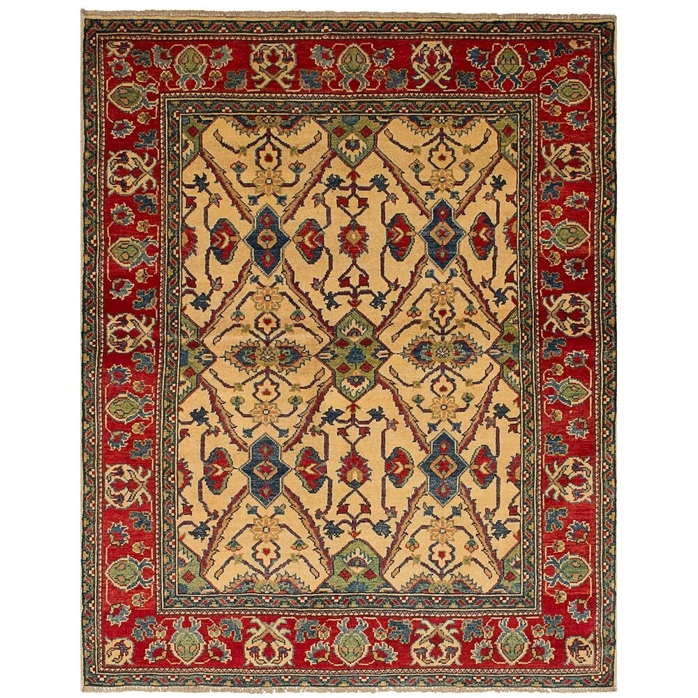 eCarpetGallery Hand-knotted Finest Gazni Cream Wool Rug - 4'11 x 6'5