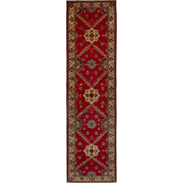eCarpetGallery Hand-knotted Finest Gazni Red Wool Rug - 2'7 x 9'6