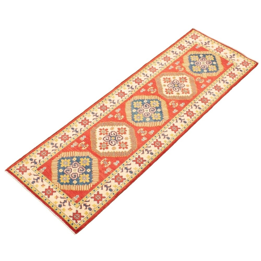 Hand-knotted Finest Gazni Red Wool Rug - 2'9 x 8'2/2'9" x 8'2" Runner