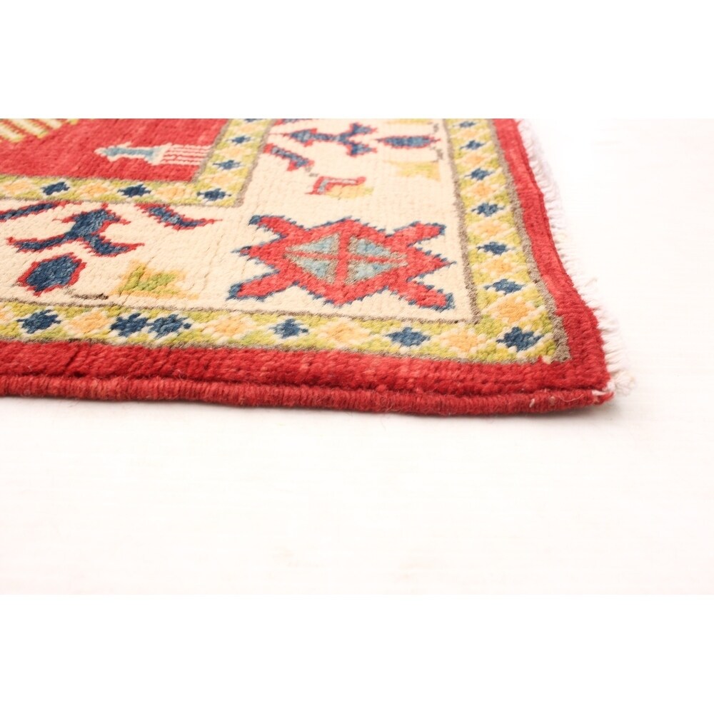 Hand-knotted Finest Gazni Red Wool Rug - 2'9 x 8'2/2'9" x 8'2" Runner