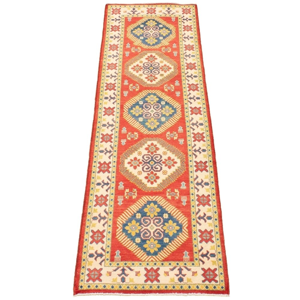 Hand-knotted Finest Gazni Red Wool Rug - 2'9 x 8'2/2'9" x 8'2" Runner