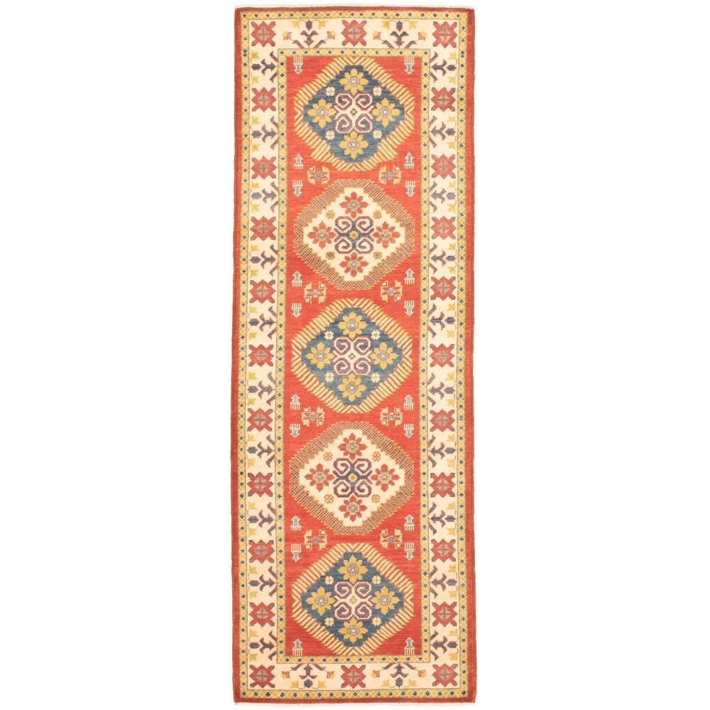 Hand-knotted Finest Gazni Red Wool Rug - 2'9 x 8'2/2'9" x 8'2" Runner