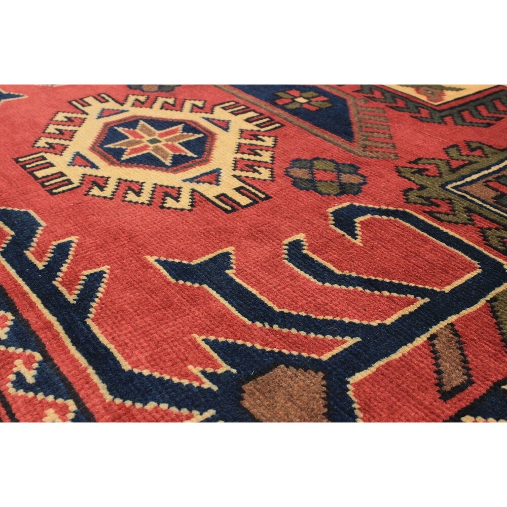 eCarpetGallery Hand-knotted Finest Kargahi Dark Orange Wool Rug - 3'5 x 4'9