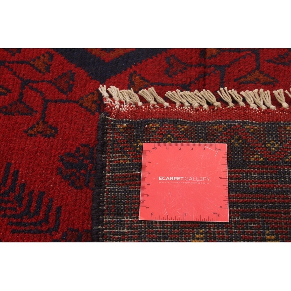 Hand-knotted Finest Khal Mohammadi Red Wool Rug - 2'6 x 6'3/2'6" x 6'3" Runner