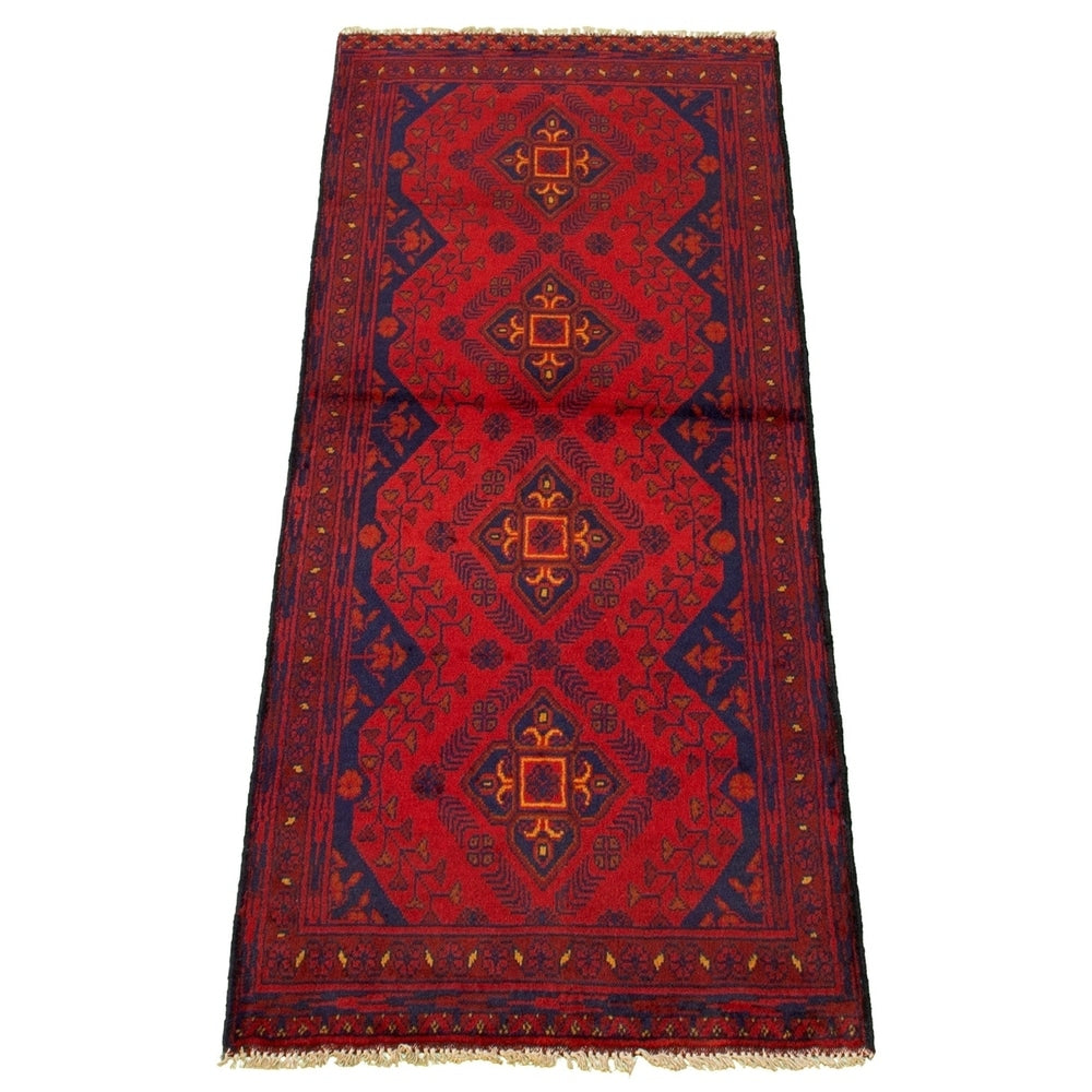 Hand-knotted Finest Khal Mohammadi Red Wool Rug - 2'6 x 6'3/2'6" x 6'3" Runner