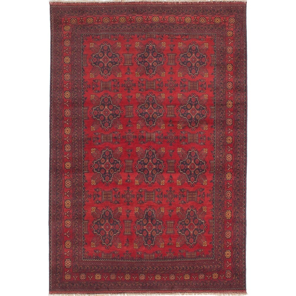 eCarpetGallery Hand-knotted Finest Khal Mohammadi Red Wool Rug - 6'7 x 9'8