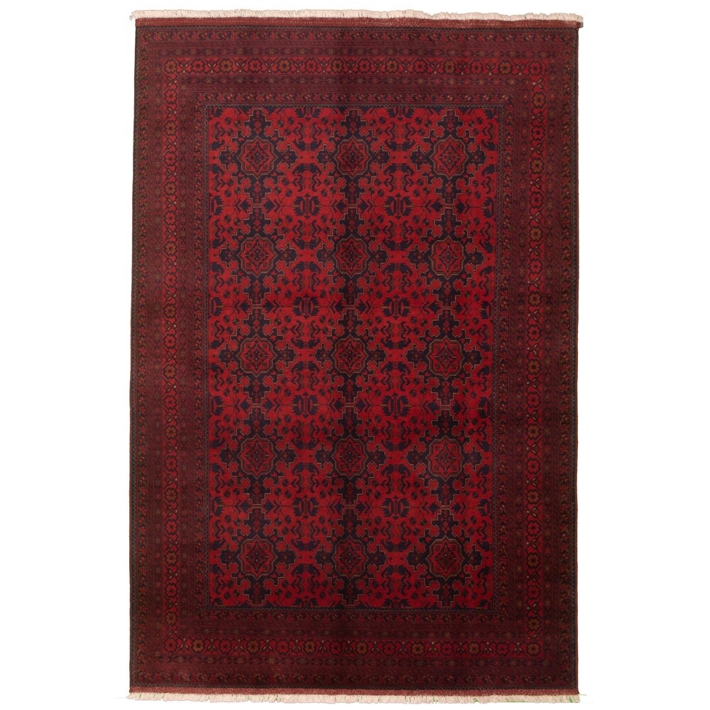Hand-knotted Finest Khal Mohammadi Red Wool Rug - 6'8 x 9'10