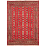 eCarpetGallery Hand-knotted Finest Peshawar Bokhara Red Wool Rug - 8'1 x 11'4
