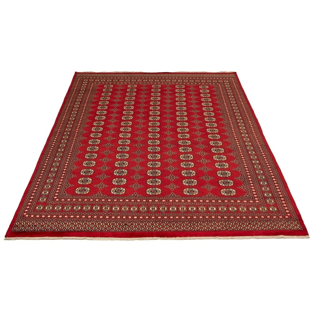 eCarpetGallery Hand-knotted Finest Peshawar Bokhara Red Wool Rug - 8'1 x 11'4