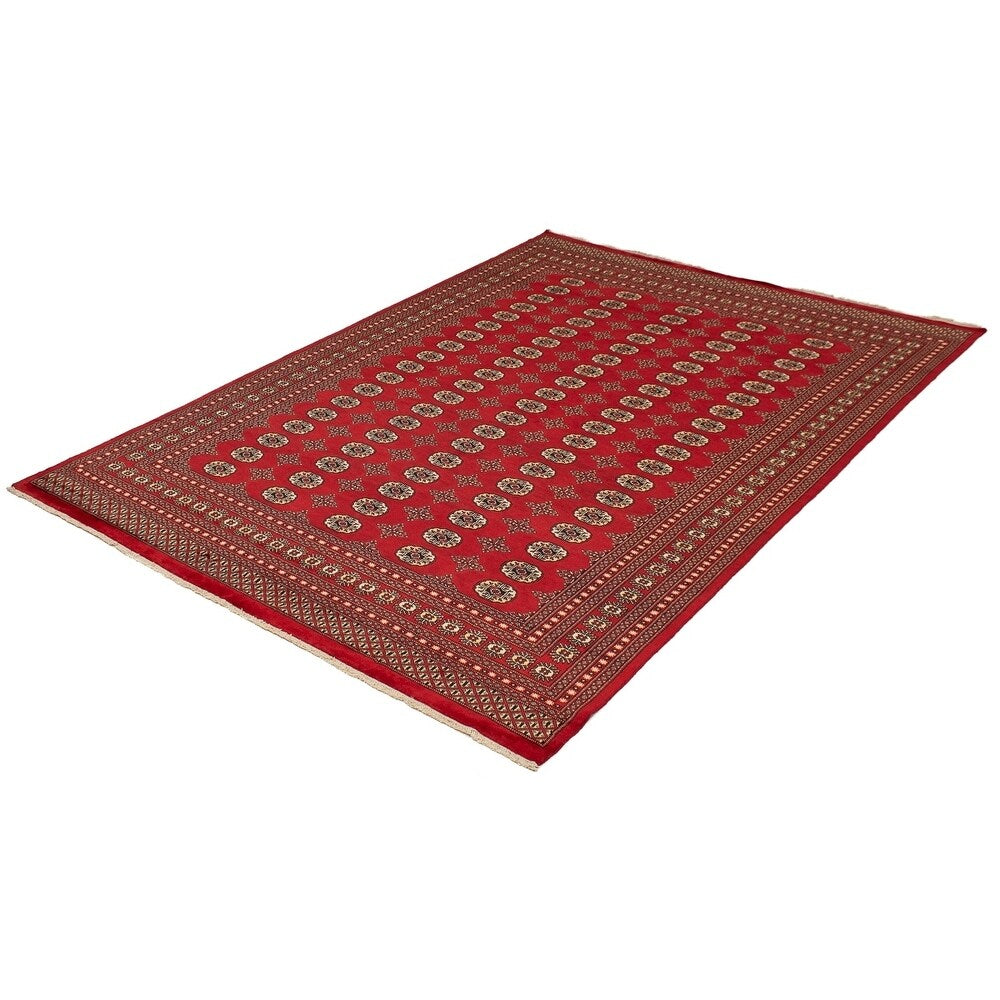 eCarpetGallery Hand-knotted Finest Peshawar Bokhara Red Wool Rug - 8'1 x 11'4