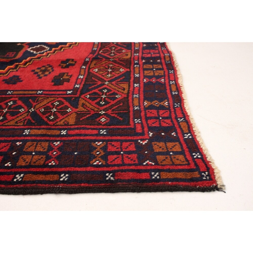eCarpetGallery Hand-knotted Finest Rizbaft Red Wool Rug - 6'8 x 10'1