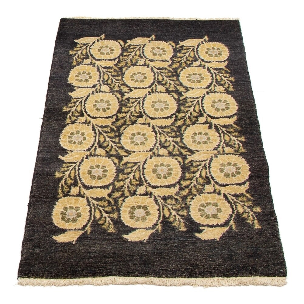 eCarpetGallery Hand-knotted Finest Ziegler Chobi Black Wool Rug - 3'0 x 5'5