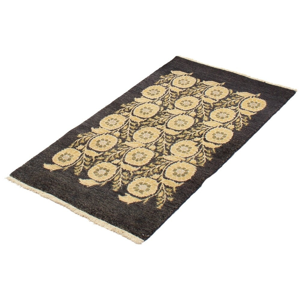 eCarpetGallery Hand-knotted Finest Ziegler Chobi Black Wool Rug - 3'0 x 5'5