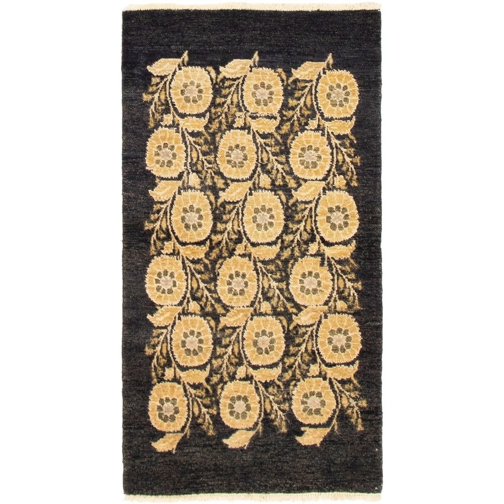 eCarpetGallery Hand-knotted Finest Ziegler Chobi Black Wool Rug - 3'0 x 5'5