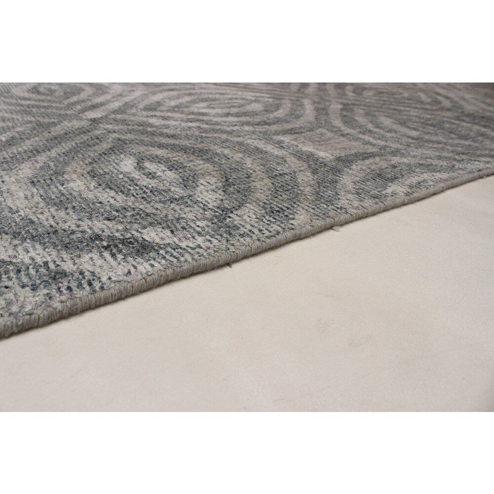 eCarpetGallery Hand-knotted Galleria Dark Grey Silk Rug (5'0 x 7'10)