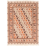 Hand-knotted Guchan Beige Wool Rug - 3'8" x 5'0"/3'8 x 5'0