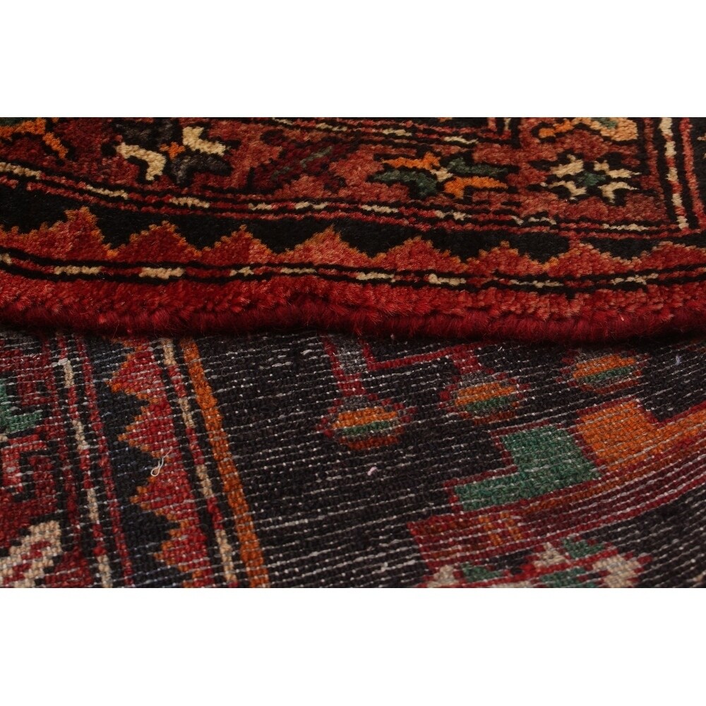 eCarpetGallery Hand-knotted Hamadan Black Wool Rug - 3'10 x 9'7