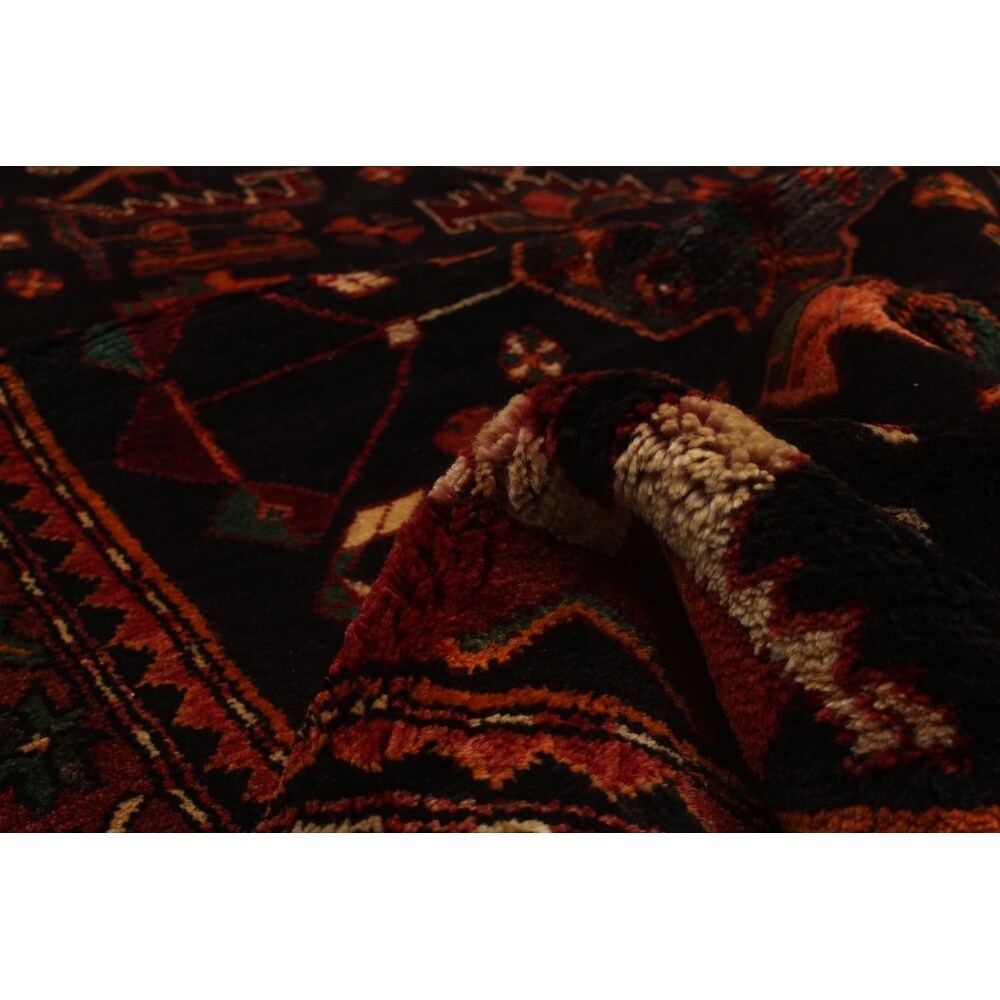 eCarpetGallery Hand-knotted Hamadan Black Wool Rug - 3'10 x 9'7