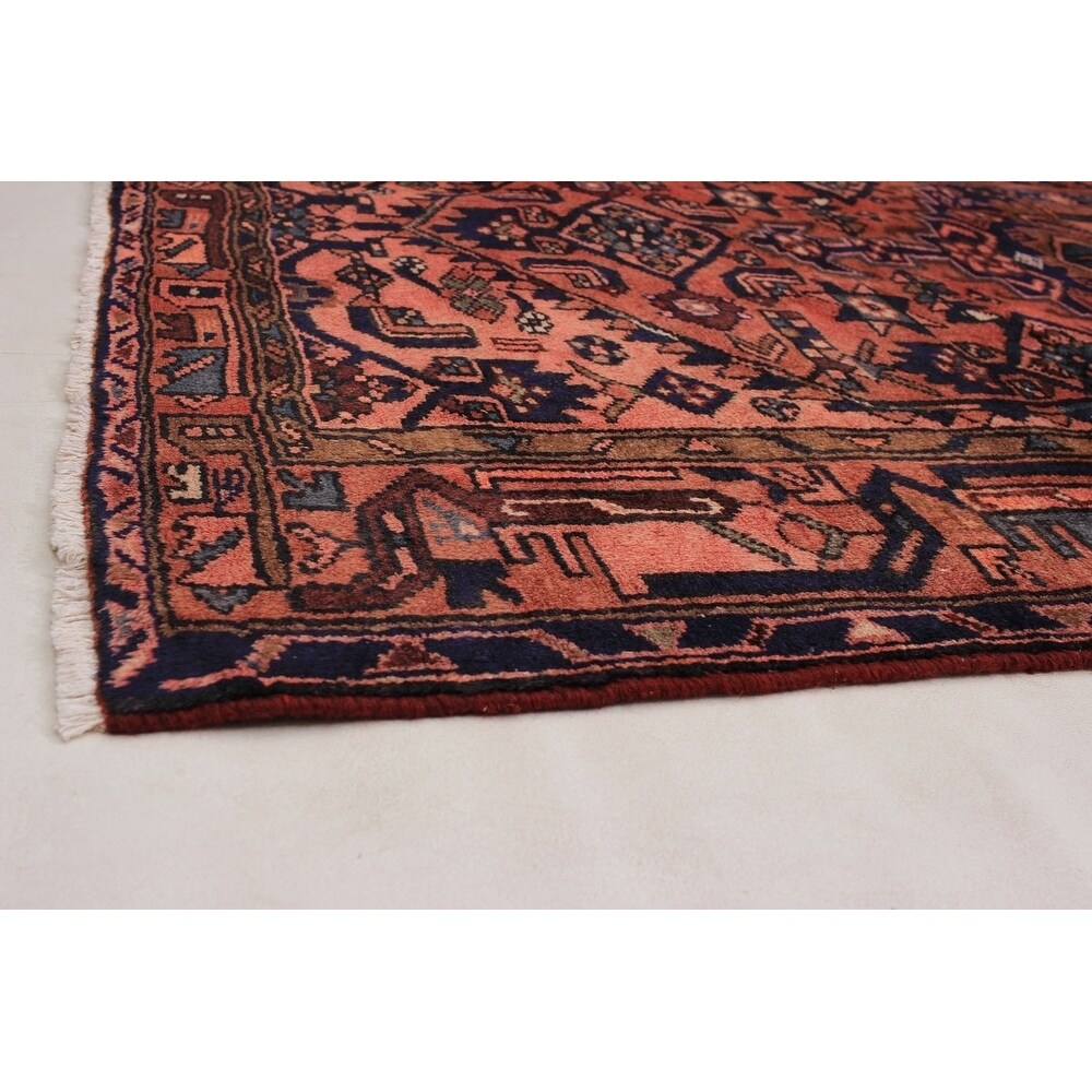 eCarpetGallery Hand-knotted Hamadan Blue, Dark Copper Wool Rug - 4'3 x 7'3