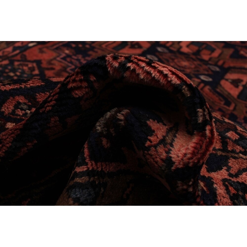eCarpetGallery Hand-knotted Hamadan Blue, Dark Copper Wool Rug - 4'3 x 7'3